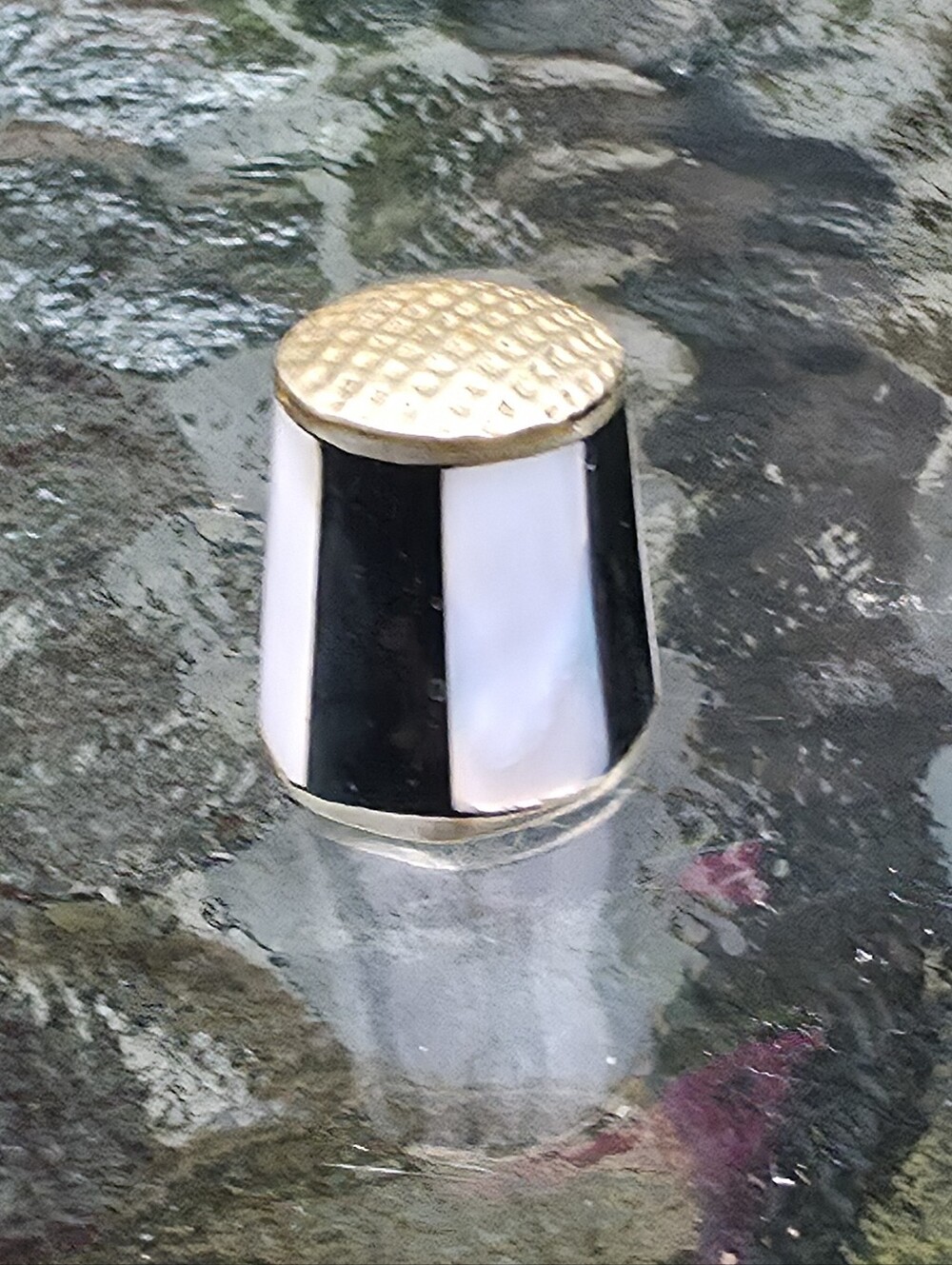 Vintage Mexican Abalone Mother Of Pearl Thimble
